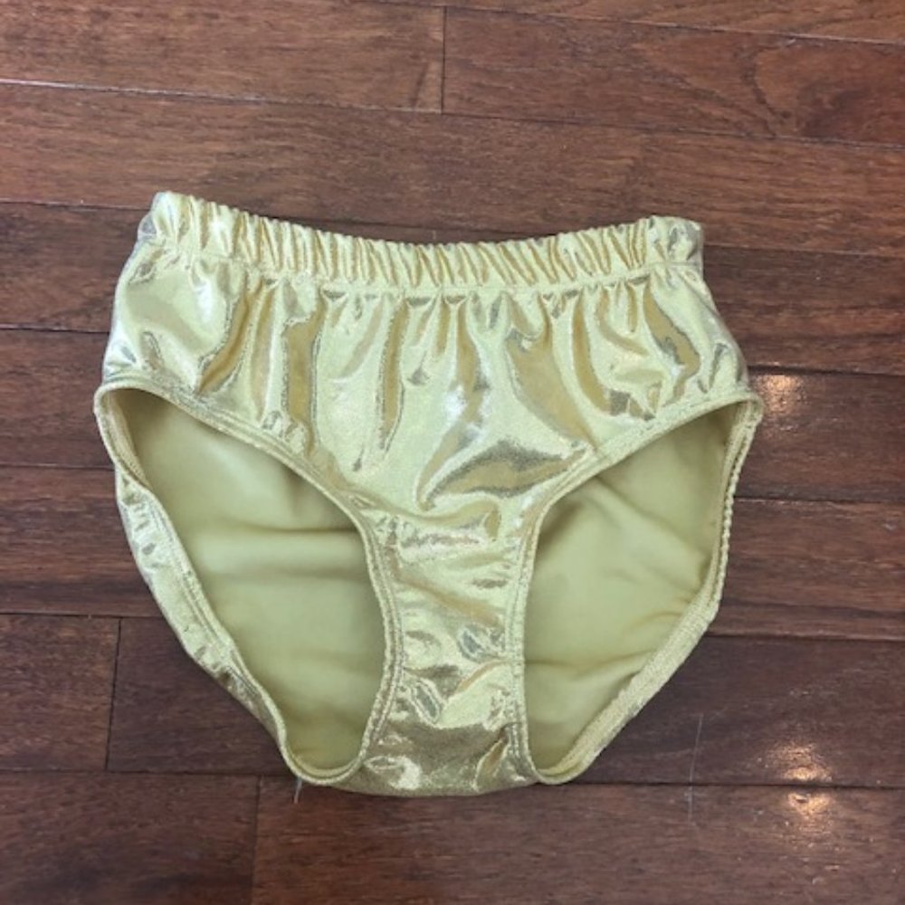 Pizazz NWT Gold Dance Shorts, Cheer Briefs YL